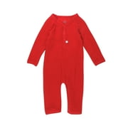 Honest Baby Organic Cotton Front Snap Long Sleeve Coverall, Sizes Newborn- 24 Months